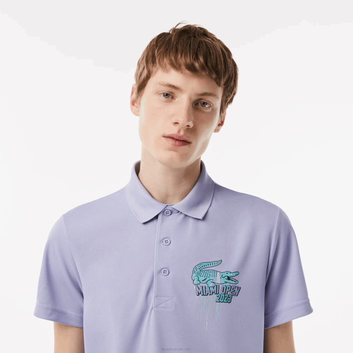 Lacoste Sport Miami Open Edition Pique Polo 646T207 Purple 3K0 Men