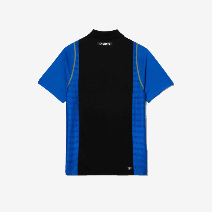 Lacoste Tennis Recycled Polyester Polo Shirt 646T85 Black Blue Yellow XIS Men