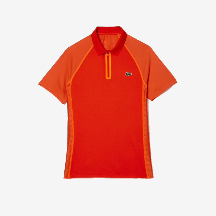 Lacoste Tennis Recycled Polyester Polo with Ultra-Dry Technology 646T139 Red Orange XIM Men