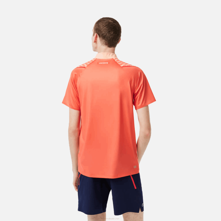 Lacoste Tennis x Novak Djokovic Tricolor Polo 646T237 Light Orange Orange Red T7I Men