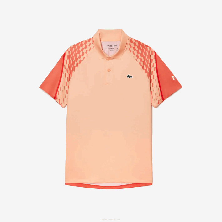 Lacoste Tennis x Novak Djokovic Tricolor Polo 646T237 Light Orange Orange Red T7I Men