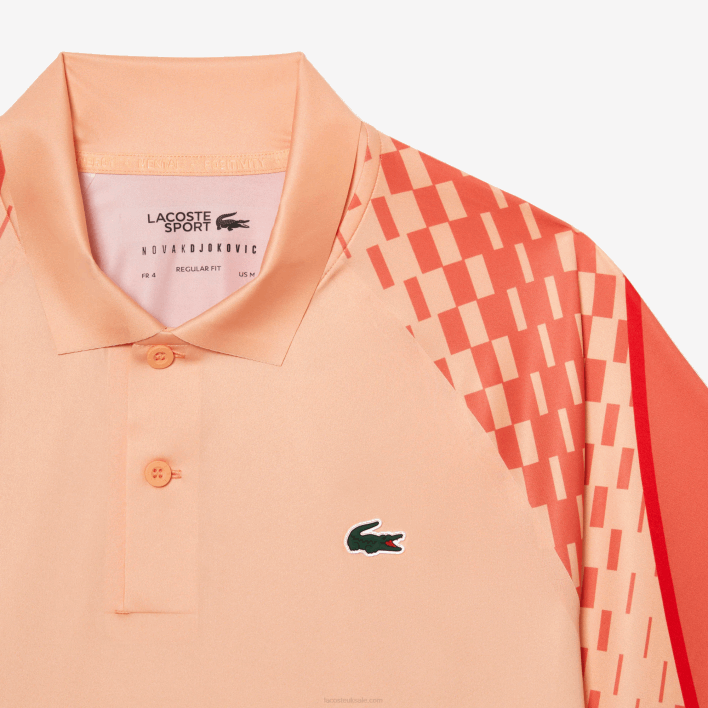 Lacoste Tennis x Novak Djokovic Tricolor Polo 646T237 Light Orange Orange Red T7I Men