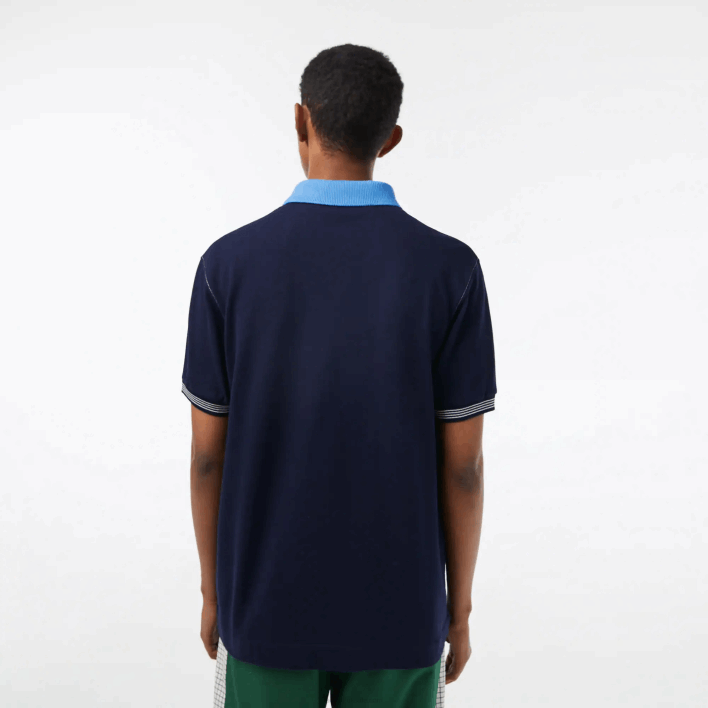 Lacoste Two-Tone Organic Cotton Polo 646T262 Navy Blue F65 Men