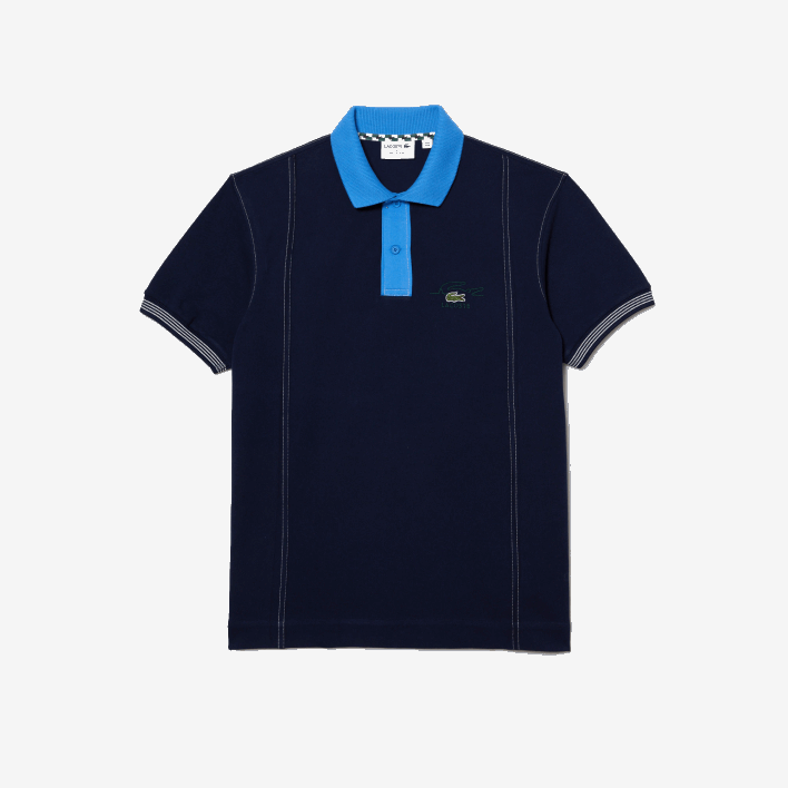 Lacoste Two-Tone Organic Cotton Polo 646T262 Navy Blue F65 Men