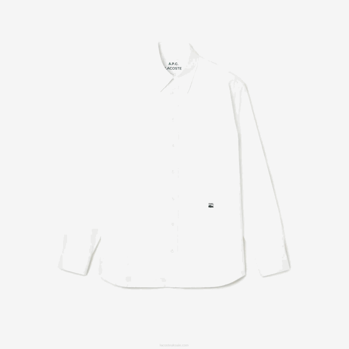Lacoste A.P.C. Relaxed Fit Cotton Shirt 646T1631 White 001 Men