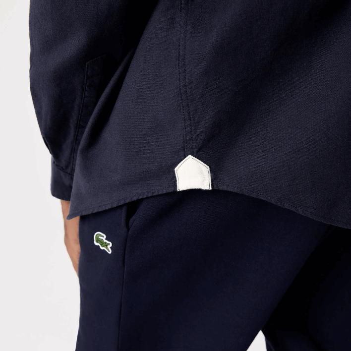 Lacoste Buttoned Collar Oxford Cotton Shirt 646T507 Navy Blue 423 Men