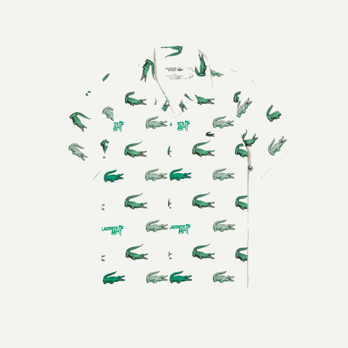 Lacoste Golf Printed Short-Sleeve Shirt 646T473 White 70V Men