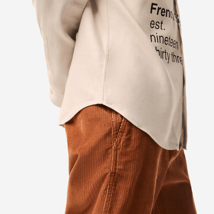 Lacoste Regular Fit Branded Flannel Shirt 646T1654 Beige Black UB7 Men