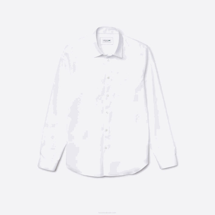 Lacoste Regular Fit Cotton Poplin Shirt 646T1614 White 001 Men
