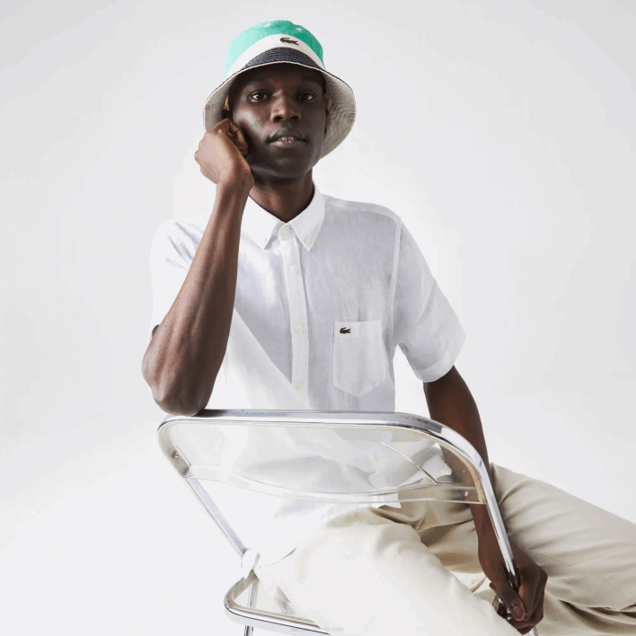 Lacoste Regular Fit Linen Shirt 646T1646 White 001 Men