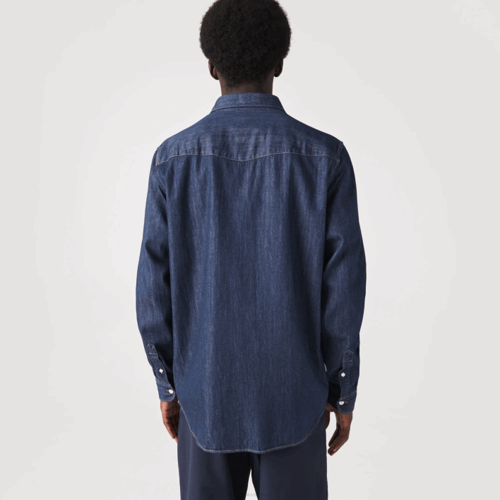 Lacoste Regular Fit Organic Cotton Denim Shirt 646T1503 Grey QJH Men