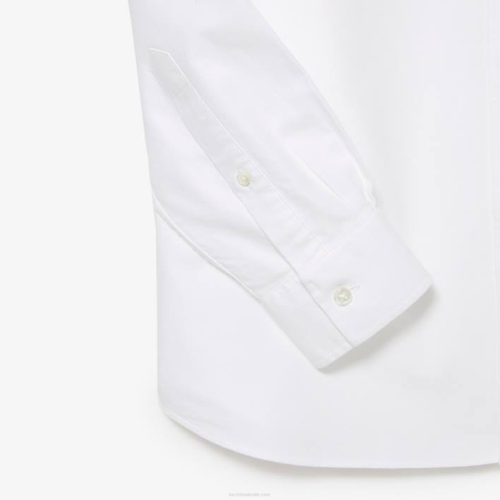 Lacoste Regular Fit Oxford Cotton Shirt 646T1467 White 001 Men
