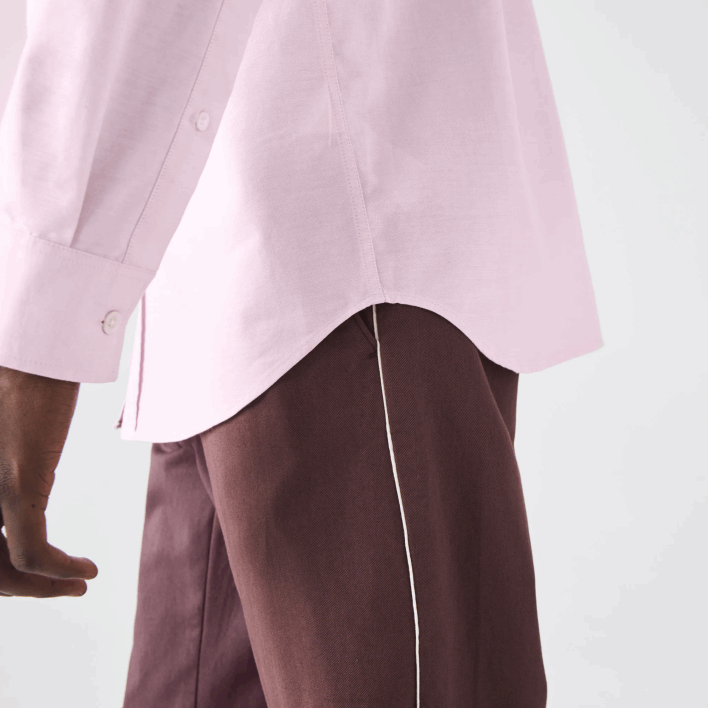 Lacoste Regular Fit Oxford Cotton Shirt 646T1468 Light Pink ADY Men