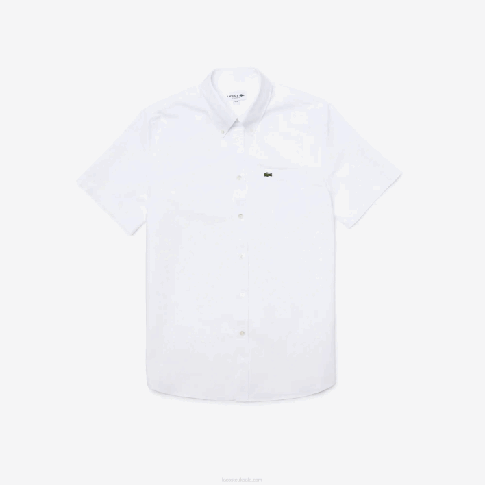 Lacoste Regular Fit Oxford Cotton Shirt 646T1526 White 001 Men