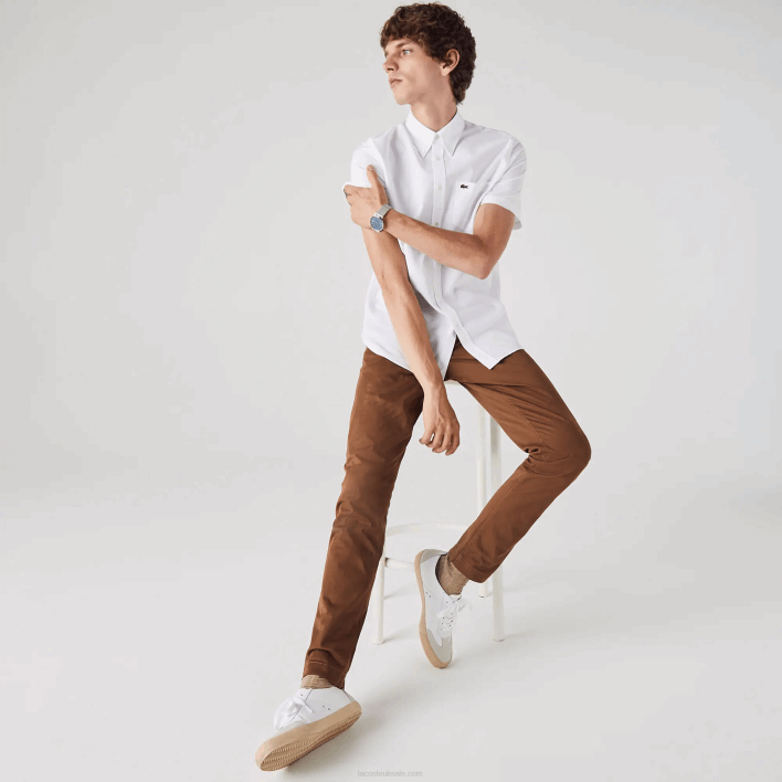 Lacoste Regular Fit Oxford Cotton Shirt 646T1526 White 001 Men