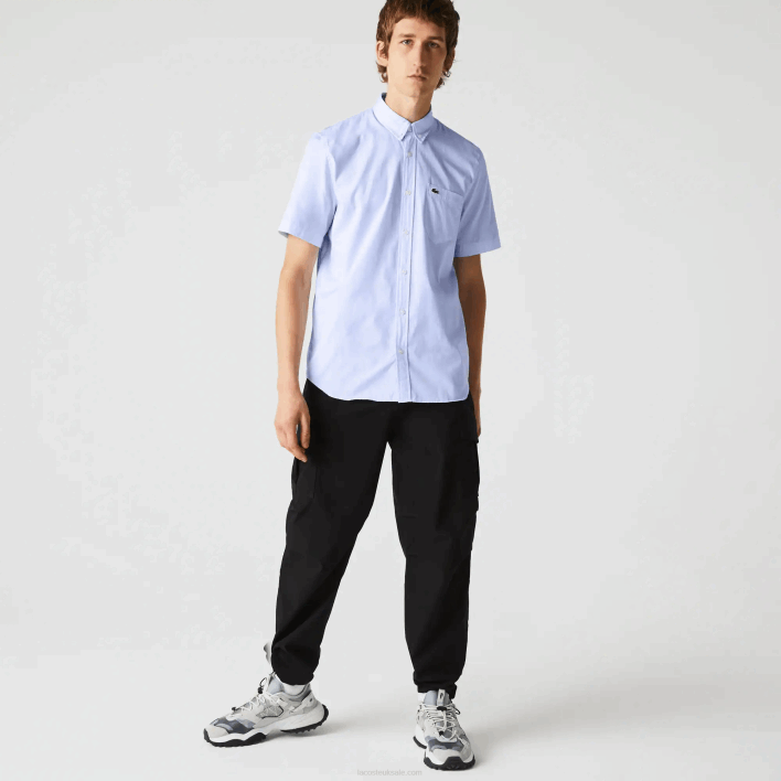 Lacoste Regular Fit Oxford Cotton Shirt 646T1527 Blue HBP Men