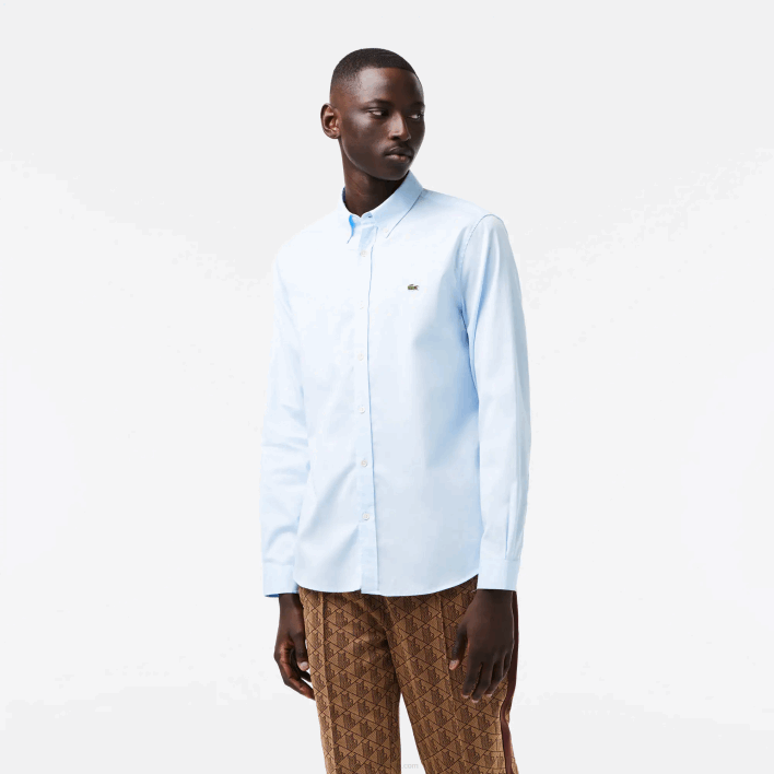 Lacoste Regular Fit Premium Cotton Shirt 646T1493 Blue HBP Men