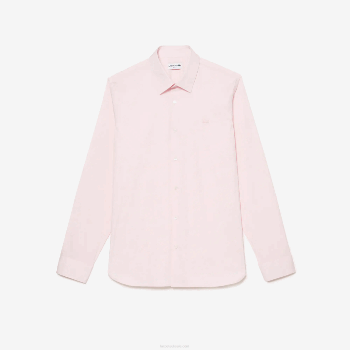 Lacoste Slim Fit French Collar Cotton Poplin Shirt 646T1440 Light Pink ADY Men