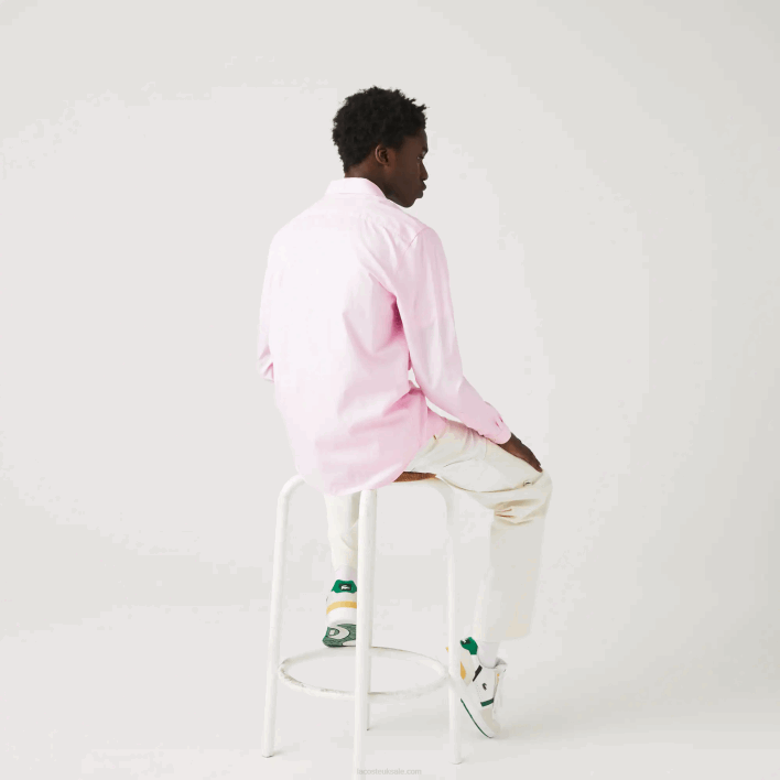 Lacoste Slim Fit Premium Cotton Shirt 646T1649 Light Pink ADY Men