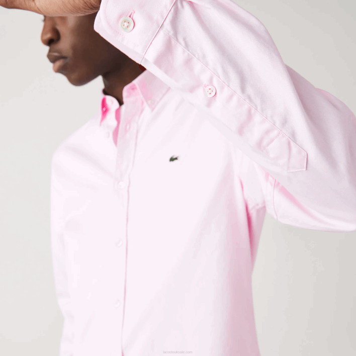 Lacoste Slim Fit Premium Cotton Shirt 646T1649 Light Pink ADY Men