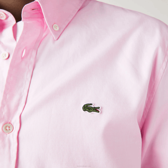 Lacoste Slim Fit Premium Cotton Shirt 646T1649 Light Pink ADY Men