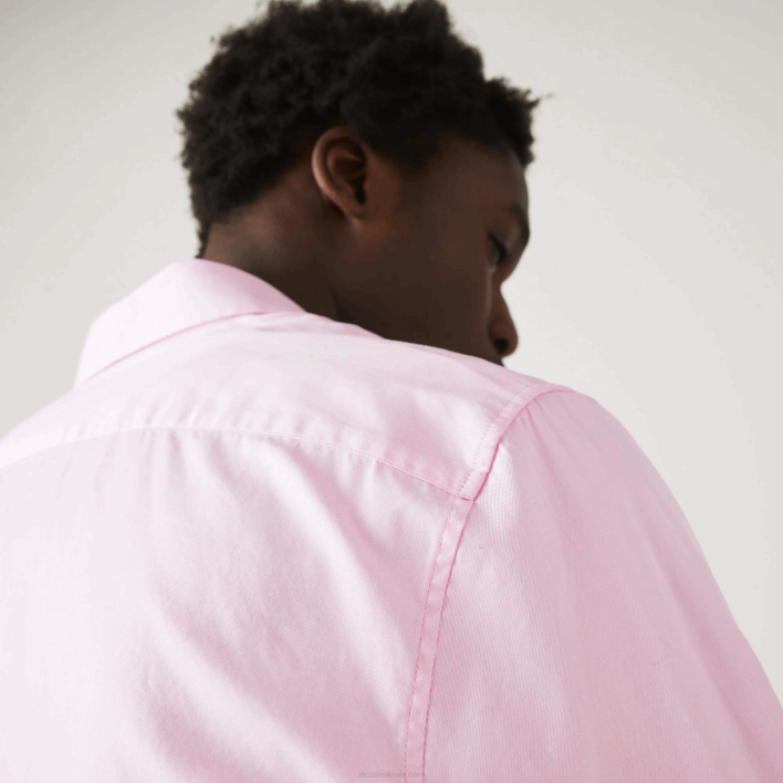 Lacoste Slim Fit Premium Cotton Shirt 646T1649 Light Pink ADY Men