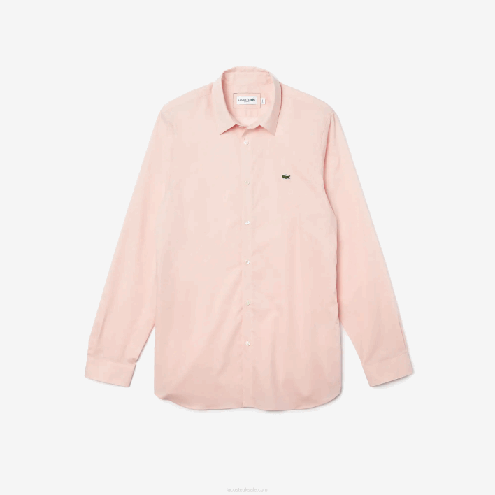Lacoste Slim Fit Stretch Cotton Poplin Shirt 646T1490 Light Pink ADY Men