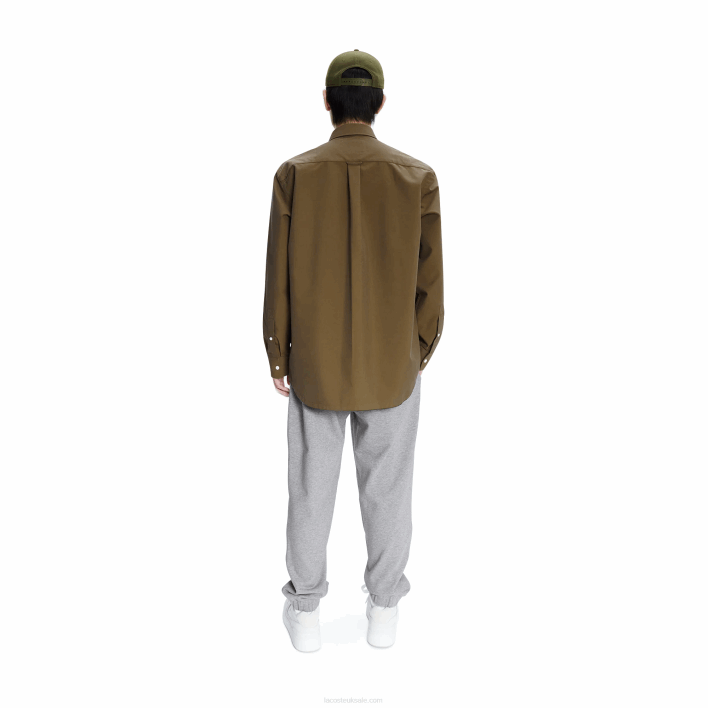Lacoste x A.P.C. Cotton Gabardine Shirt 646T1630 Khaki Green WTW Men