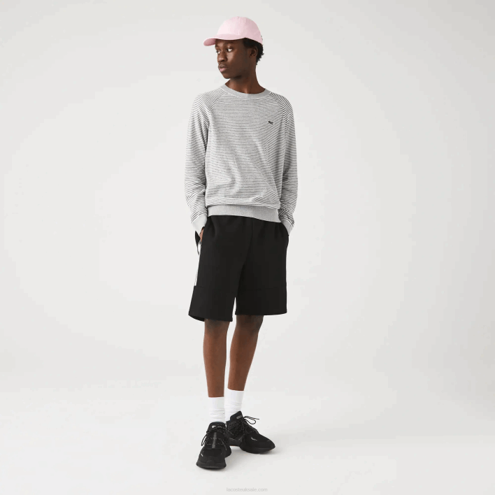 Lacoste Branded Bands Cotton Fleece Blend Shorts 646T1540 Black 031 Men