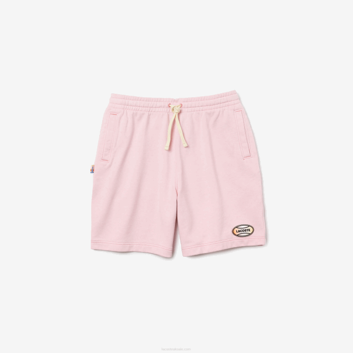 Lacoste LIVE Flecked Cotton Fleece Shorts 646T1611 Pink HCQ Men