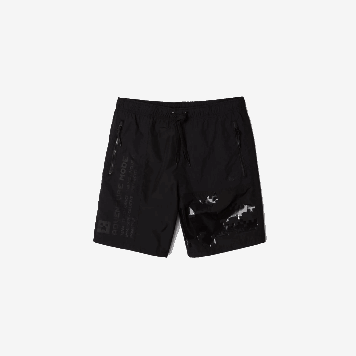 Lacoste LIVE x Minecraft Nylon Bermuda Shorts 646T1634 Black 031 Men