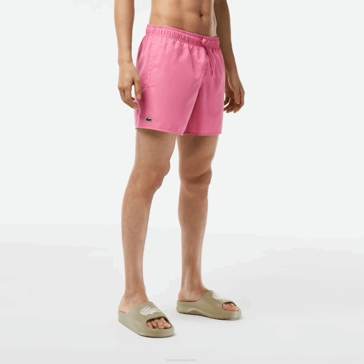 Lacoste Light Quick-Dry Swim Shorts 646T533 Pink Green W4I Men