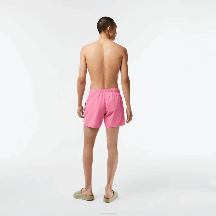 Lacoste Light Quick-Dry Swim Shorts 646T533 Pink Green W4I Men