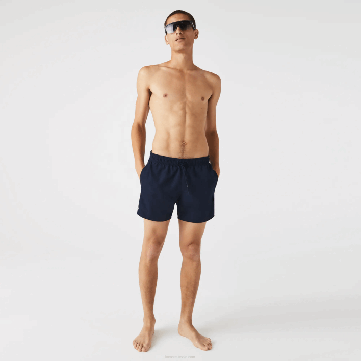 Lacoste Light Quick-Dry Swim Shorts 646T541 Navy Blue Black JB1 Men