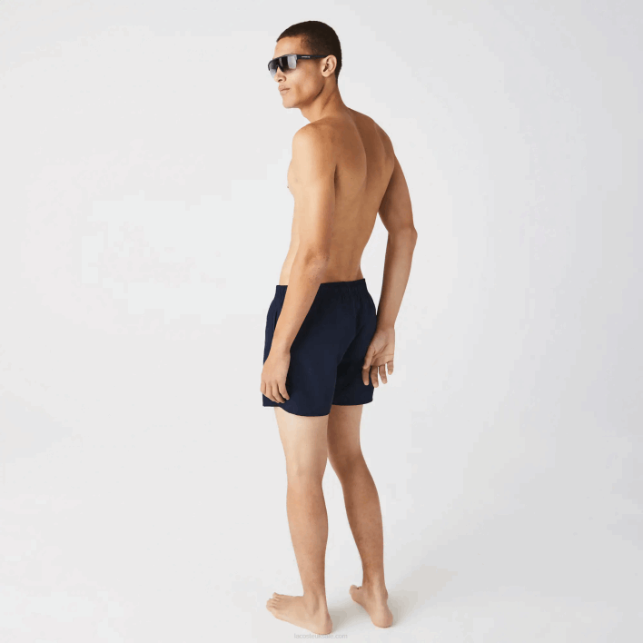 Lacoste Light Quick-Dry Swim Shorts 646T541 Navy Blue Black JB1 Men