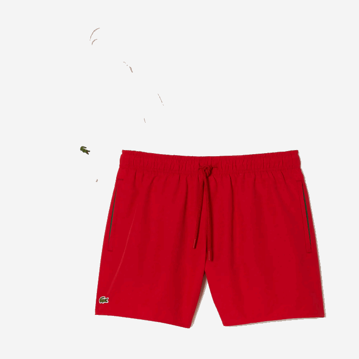 Lacoste Light Quick-Dry Swim Shorts 646T542 Red Green 8UN Men