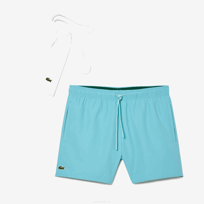 Lacoste Light Quick-Dry Swim Shorts 646T543 Turquoise Green VYI Men