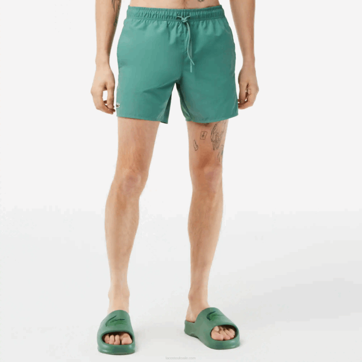 Lacoste Light Quick-Dry Swim Shorts 646T546 Khaki Green WIJ Men