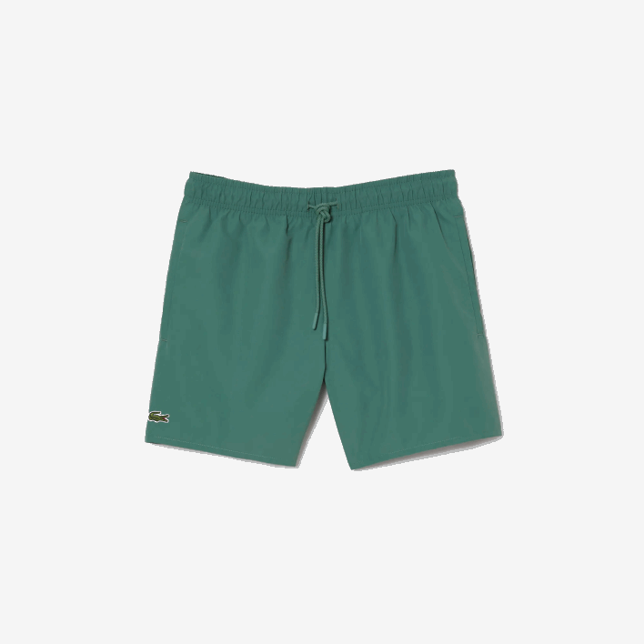 Lacoste Light Quick-Dry Swim Shorts 646T546 Khaki Green WIJ Men