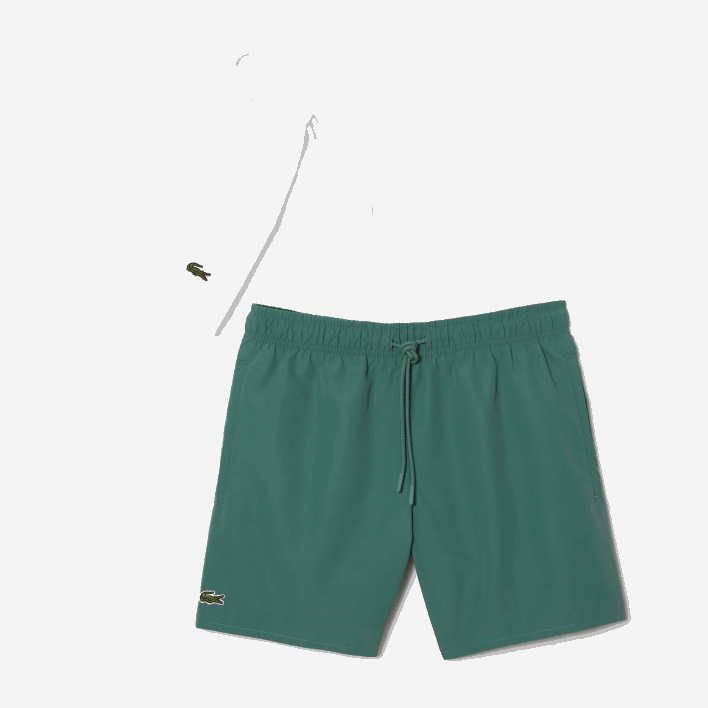 Lacoste Light Quick-Dry Swim Shorts 646T546 Khaki Green WIJ Men