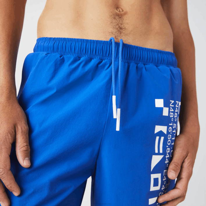 Lacoste Nautical Print Swim Shorts 646T1661 Blue White 7LC Men