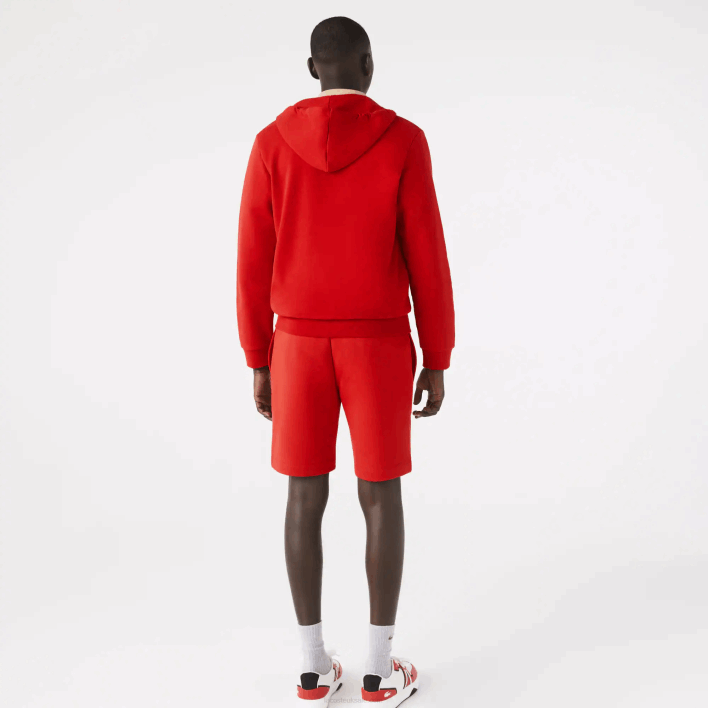 Lacoste Organic Brushed Cotton Fleece Shorts 646T1373 Red 240 Men