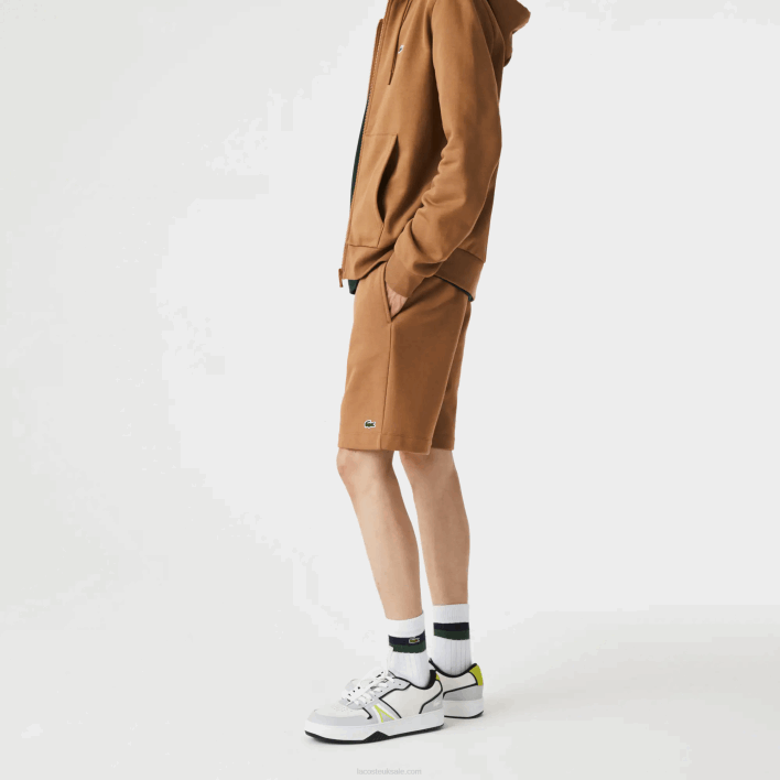 Lacoste Organic Brushed Cotton Fleece Shorts 646T1397 Brown Z0W Men