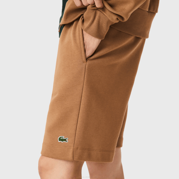 Lacoste Organic Brushed Cotton Fleece Shorts 646T1397 Brown Z0W Men