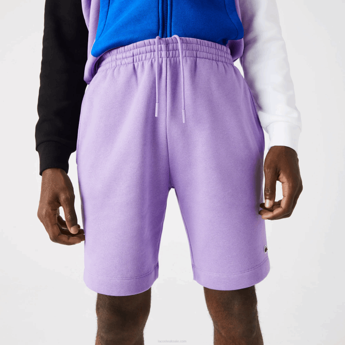 Lacoste Organic Brushed Cotton Fleece Shorts 646T1425 Purple GFU Men