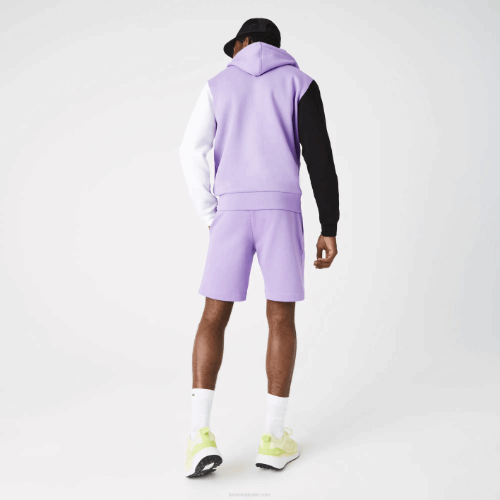 Lacoste Organic Brushed Cotton Fleece Shorts 646T1425 Purple GFU Men