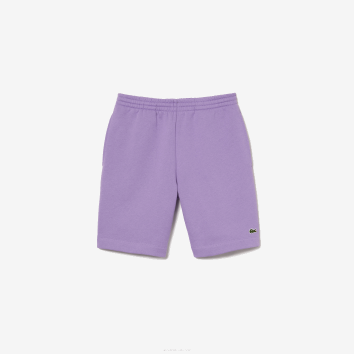 Lacoste Organic Brushed Cotton Fleece Shorts 646T1425 Purple GFU Men