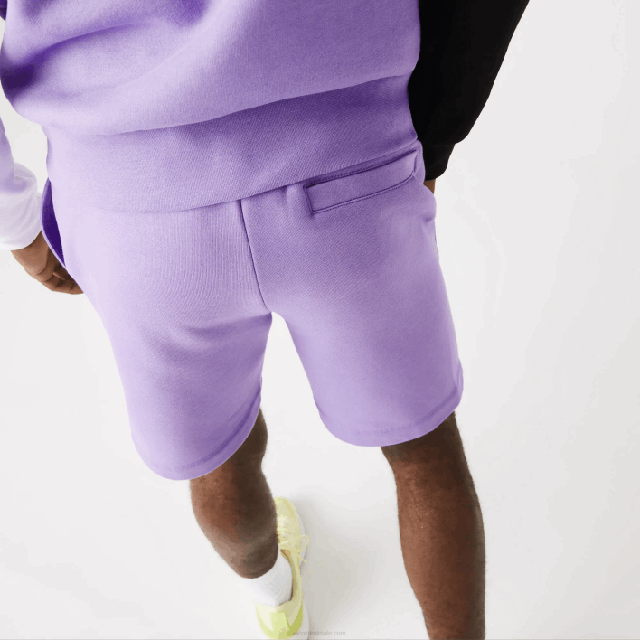 Lacoste Organic Brushed Cotton Fleece Shorts 646T1425 Purple GFU Men