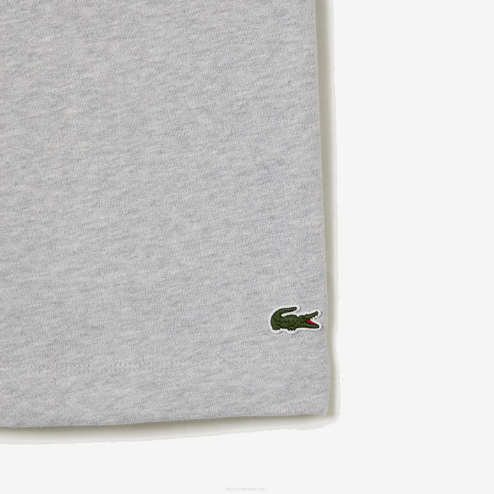 Lacoste Organic Brushed Cotton Fleece Shorts 646T1432 Grey Chine CCA Men