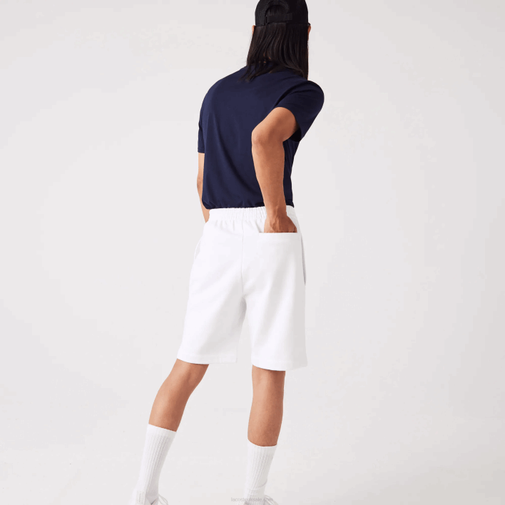 Lacoste Organic Brushed Cotton Fleece Shorts 646T415 White 001 Men